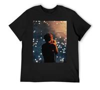 Louis Tomlinson Street Style Oversize T-Shirt Drop Shoulder Cotone Manica Corta Statement Piece, Nero , XXL