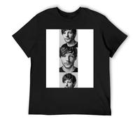 Louis Tomlinson T-shirt oversize con grafica audace stampa ampia a maniche corte streetwear top, Nero , XXL