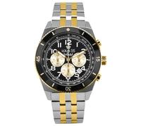 LOUIS XVI Destrier 3240 - Ø 43 mm - orologio da uomo - cronografo - impermeabile - bracciale bicolore argento oro - quadrante nero, gold