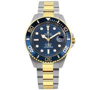 LOUIS XVI Le Baron Automatic 3143 - Ø 41 mm - Orologio da uomo - Impermeabile - Bracciale bicolore argento oro - quadrante blu - orologio automatico