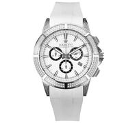 LOUIS XVI Majesté Iced Out 1137 - Ø 43 mm - Orologio da uomo argento - Impermeabile - con vetro zaffiro - Cinturino Bianco - Quadrante Bianco - Movimento al quarzo svizzero