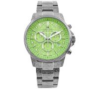 LOUIS XVI Palais Royale 2.0 1826 - Ø 43 mm - Orologio da uomo - Impermeabile - Cinturino Argento - Quadrante Mojito Green con diamanti - Movimento al quarzo svizzero
