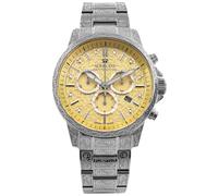 LOUIS XVI Palais Royale 2.0 1828 - Ø 43 mm - orologio da uomo - impermeabile - bracciale argento - quadrante giallo burro con diamanti - movimento al quarzo svizzero