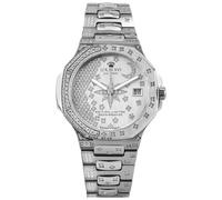 LOUIS XVI Renaissance Femme 6120 - Ø 35 mm - Orologio da donna - Impermeabile - Cinturino Argento - Quadrante Stelle Edition Silver con diamanti - Movimento al quarzo svizzero