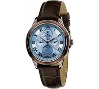 LOUIS XVI Uomo Orologio da polso Analogico al quarzo blu Elysium in pelle marrone