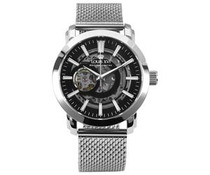 LOUIS XVI Versailles 2.0 Automatico 1920 - Ø 43,5 mm - Orologio da uomo - Impermeabile - Orologio scheletro - Cinturino Argento - Quadrante Nero - Orologio automatico, argento