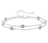 LOUISA SECRET Bracciale da donna in argento sterling 925, con zirconi, regolabile, San Valentino, festa della mamma, compleanno, Natale, regalo per lei, donne, fidanzate, mamma, Acciaio inossidabile