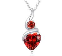 LOUISA SECRET Collana Donne delicata e raffinata Argento 925 Rame placcato oro rosa Infinity Heart Collana Cuore Fuoco Pendant Birthstone Fiamma del Cuore Regali di Natale per donne Mamma Donna