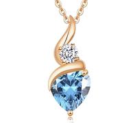 LOUISA SECRET Collana Donne delicata e raffinata Argento 925 Rame placcato oro rosa Infinity Heart Collana Cuore Fuoco Pendant Birthstone Fiamma del Cuore Regali di Natale per donne Mamma Donna