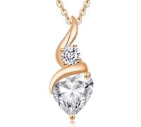 LOUISA SECRET Collana Donne delicata e raffinata Argento 925 Rame placcato oro rosa Infinity Heart Collana Cuore Fuoco Pendant Birthstone Fiamma del Cuore Regali di Natale per donne Mamma Donna