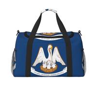 Louisiana - Borsa da viaggio da donna, con stampa bandiera dello Stato, borsa da viaggio, accessorio da viaggio, Nero , Taglia unica