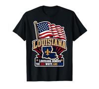 Louisiana Honors The Red White And Blue Maglietta