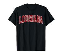 Louisiana Red Vintage Style Retro Testo Maglietta