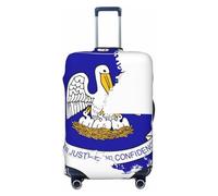 Louisiana State Flag Map Print Travel Luggage Cover Protector Valigia, lavabile, antigraffio, Nero , L