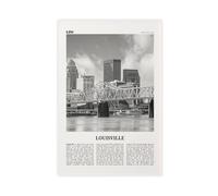 Louisville - Stampa artistica da parete in bianco e nero, Kentucky, Stati Uniti, Stati Uniti, mappa della città, stile retrò, decorazione artistica da parete, per casa, bar, ristorante, garage