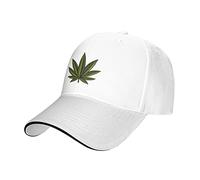 LOUJIN Berretto da baseball Cannabis Foglia di Cannabis Berretto sportivo traspirante Casual Cappellino Cappello da sole Unisex per uomo donna Bianco, bianco, Etichettalia unica