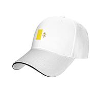 LOUJIN Berretto da baseball regolabile Bandiera della Città del Vaticano Casual Cap con picco Confortevole Cappello sportivo traspirante per le Donne Uomo Bianco, bianco, Etichettalia unica