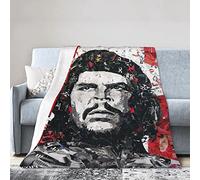 LOUJIN Che Guevara, coperta in pile di flanella ultra morbida, leggera, calda, aria condizionata, per divano, divano, letto, colore nero