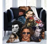 LOUJIN Johnny Depp - Coperta in flanella super morbida, comoda, leggera, in microfibra, anti-pelucchi, per divano, letto, divano, 125 x 100 cm