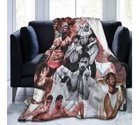 LOUJIN Michele Actor Morrone, coperta ultra morbida e leggera in pile di flanella, calda coperta per aria condizionata, per divano, letto, nero