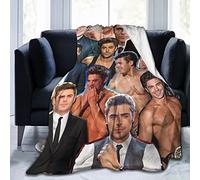 LOUJIN Zac Efron Collage Coperta leggera e calda, ultra morbida e confortevole, coperta in pile in microfibra, coperta in peluche anti-pelucchi, per divano, letto, divano