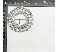 LOUKEKE 2 Pezzi 7,5x10 cm Fibbia per Cintura con Strass - Fibbia per Scarpe in Metallo con Cristallo Bianco/AB per Abiti e Decorazioni per Scarpe da Donna