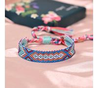 LOUKEKE 3 pezzi/set Braccialetto dell'amicizia con nappa in stile bohémien, da donna, in corda di cotone intrecciata, estivo, da spiaggia, stile boho.