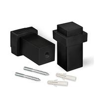 LouMaxx Ferma Porta da Pavimento, Blocca Porta in Metallo Nero Opaco da Avvitare - Set di 2 Fermaporta, con Viti - Fermaporta per Porte Blindate - Ferma Finestre da Esterno.