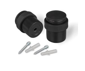 LouMaxx Ferma Porta da Pavimento, Blocca Porta in Metallo Nero Opaco da Avvitare - Set di 2 Fermaporta, con Viti - Fermaporta per Porte Blindate - Ferma Finestre da Esterno