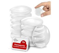 LouMaxx Fermaporta da parete, trasparente, 40 mm, set da 12 pezzi, in gomma, autoadesivi, fermaporta da incollare come protezione per pareti, porte e mobili, protezione da parete
