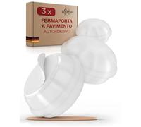 LouMaxx Fermaporta Pavimento Autoadesivo in Gomma - Set di 3 Trasparenti a Forma di Macarons - Fondo Adesivo - La Protezione Perfetta Contro Le