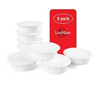 LouMaxx Passacavo per Scrivania Ø 60mm - Set di 8 Pezzi in Plastica, Bianco- Copricavi Scrivania, Portacavi- Per un piano di lavoro più ordinato.