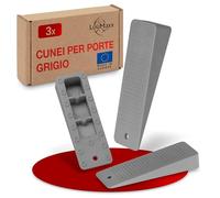 LouMaxx Set di 3 cunei fermaporta, colore grigio, in gomma, per una tenuta perfetta su tutti i pavimenti