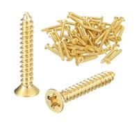 LOUMEVITA Viti in ottone M3 x 20 mm, a testa svasata a croce, 60 pezzi | Viti a testa svasata in acciaio inox di alta qualità con finitura argentata. Resistente alla corrosione