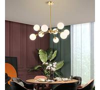 Lounge Bar Café Club,Boutique Decoration Magic Bean Molecular Creative Chandelier,During Lighting,Nordic Full Copper Living Room Chandelier Lighting-Copper And Glass 6T-Copper And Glass-9t