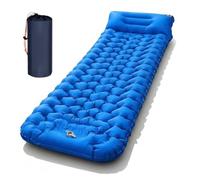 Lounge Mat - Your Portable Chill Zone, Thick Memory Foam Sleeping Pad for Camping, Self Inflating Travel Air Mattress with Pump for Travel Tent Hiking Backpacking Trip Car Camp Gear (Blue)