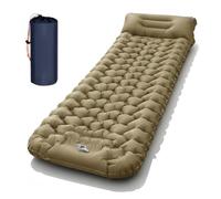 Lounge Mat - Your Portable Chill Zone, Thick Memory Foam Sleeping Pad for Camping, Self Inflating Travel Air Mattress with Pump for Travel Tent Hiking Backpacking Trip Car Camp Gear (Khaki)