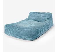 Lounge Pug Grande Pouf Poltrona Sacco Lounger in Velluto a Coste per Adulti, Stile Chaise Longue Letto Doppio, Egeo Blu