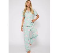 Loungeable - Pigiama a maniche corte verde con stampa I love you so matcha M