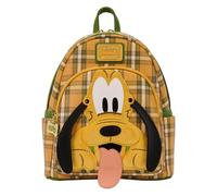 Loungefly Agosto 2025 Catalogo Item 1 | Mini zaino con orecchie di Plutone mobili, design a quadri, opera d'arte per cani e spallacci "Good Boy" incisi.