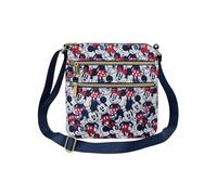Loungefly Borsa a tracolla da donna Topolino e Minnie Mouse in nylon blu navy, Crema