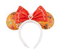 Loungefly Disney Gingerbread AOP Patent Bow Heart Headband, One Size, Leather