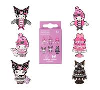 Loungefly! Pelle: Sanrio My Melody e Kuromi Spilla Mystery Box Rosa e Nero