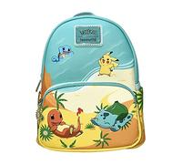 Loungefly Pokemon Original Starters Beach Scene - Borsa a tracolla da donna con doppia cinghia, Blu, Medium