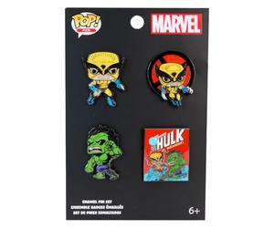 Loungefly Pop! 4PKPN: MARVEL - Wolverine - WOLVERINE 50TH ANNIVERSARY COMIC ACTION - X-Men Spille Smaltate - Spilla da Collezione Carina - per gli Zaini & Borse - Idea Regalo - Comic Books Fans
