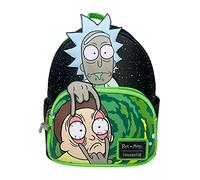 Loungefly Rick and Morty Glow in the Dark - Borsa a tracolla da donna con doppia cinghia, nero, Medium