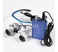 Loupes dentaire 3.5X 420mm lampe frontale verre optique binoculaire blue kit
