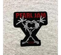Lousãtextil - Toppa ricamata - Pearl Jam - 1 pezzo - Nero - 8,1 x 8 cm - Musica - Sew-on