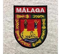 Lousãtextil - Toppa ricamata - Stemma di Malaga (Spagna) - 1 pezzo - Rettangolare - Multicolore - 6,3 cm x 8,0 cm - Decorativo con Ricamo Dettagliato - Eredità - Iron-on