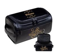 Lousrion Beauty case da uomo in pelle con incisione personalizzata, kit Dopp da viaggio personalizzato con iniziali del nome, regalo per testimoni dello sposo, testimone, festa del papà, Natale, nero
